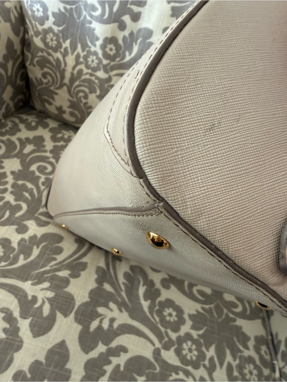 MCM Beige/Taupe Leather Dome Satchel with Gold Hardware - Picture 7 of 16